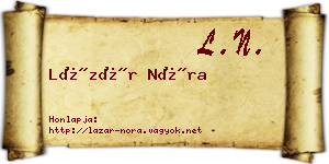 Lázár Nóra névjegykártya
