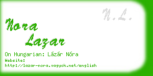 nora lazar business card