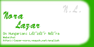 nora lazar business card